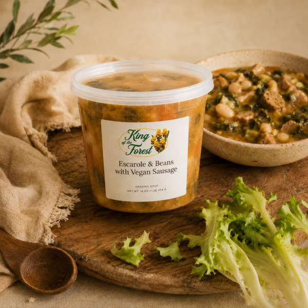 Escarole & Beans with Vegan Sausage