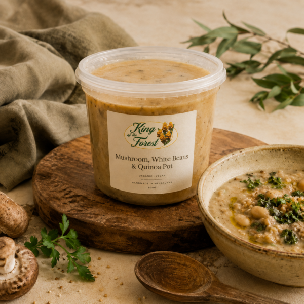 Mushroom, White Beans & Quinoa Pot